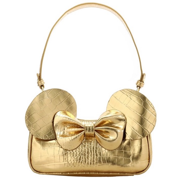NWT Minnie Mouse Gold Metallic Handbag - Picture 1 of 5